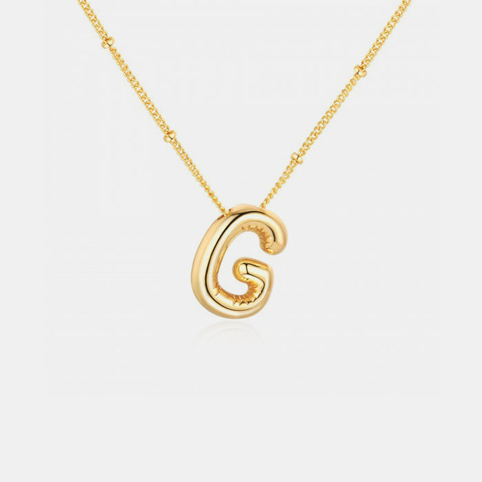 Gold-Plated Bubble Initial Necklace