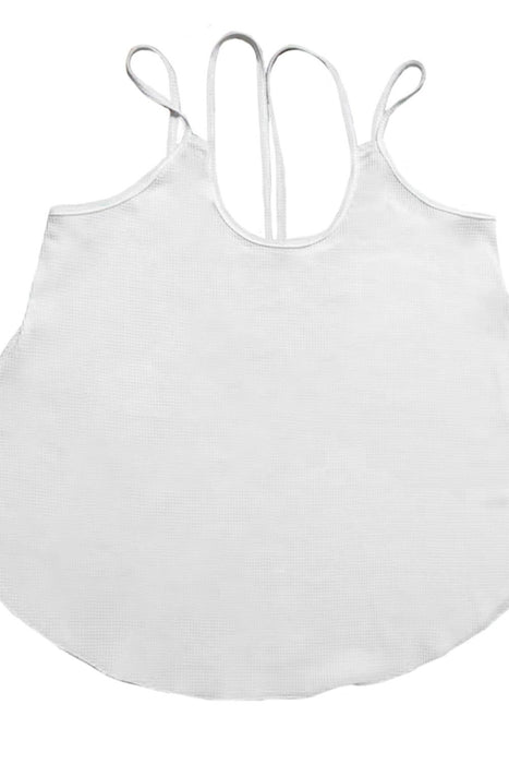 Shiny Scoop Neck Double-Strap Cami