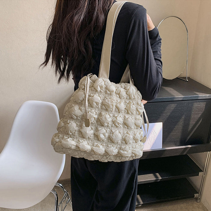 Drawstring Quilted Shoulder Bag