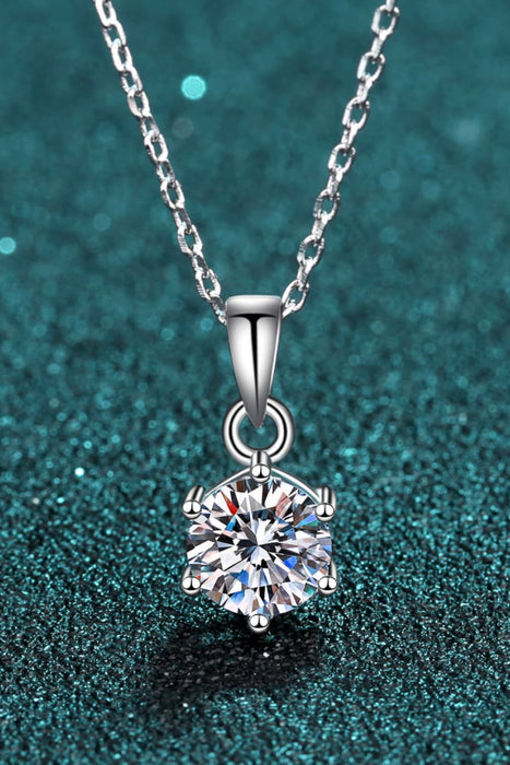 1 Carat Moissanite 925 Sterling Silver Necklace