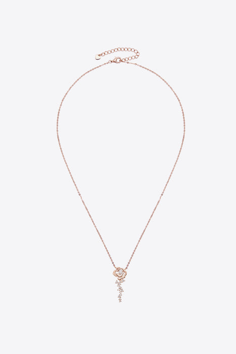 925 Sterling Silver 18K Rose Gold-Plated Pendant Necklace