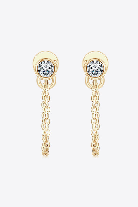 Inlaid Moissanite Chain Earrings