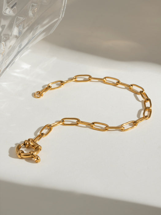 18K Gold-Plated Stainless Steel Chain Bracelet