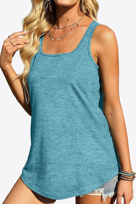 Curved Hem Square Neck Tank