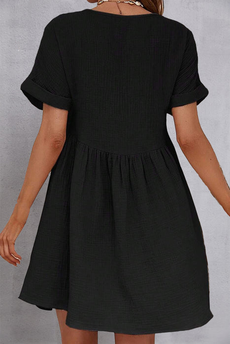 V-Neck Short Sleeve Dress