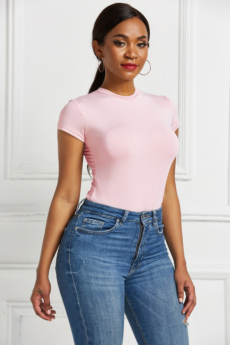 Round Neck Short Sleeve Bodysuit