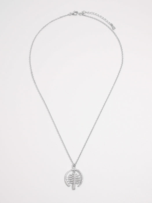 925 Sterling Silver Zircon Pendant Necklace