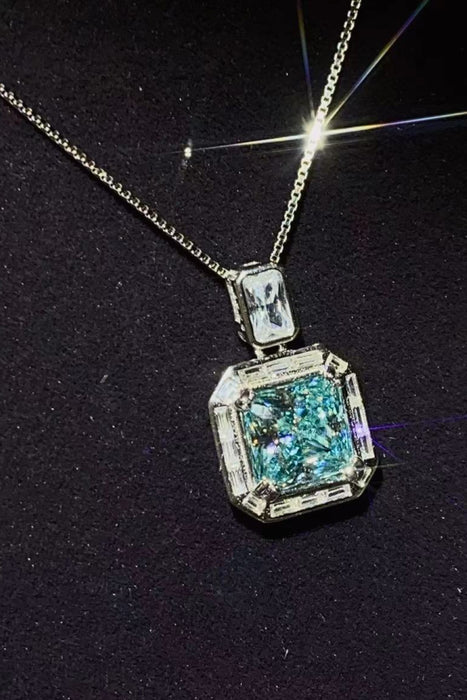 2 Carat Moissanite Square Pendant Necklace