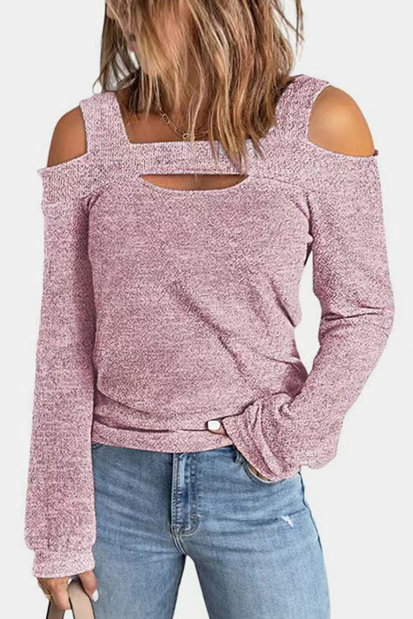 Full Size Cutout Cold Shoulder Blouse