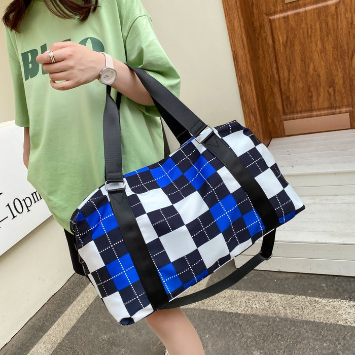 Oxford Cloth Plaid Travel Bag