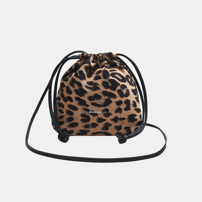 Drawstring Leopard Crossbody Bag