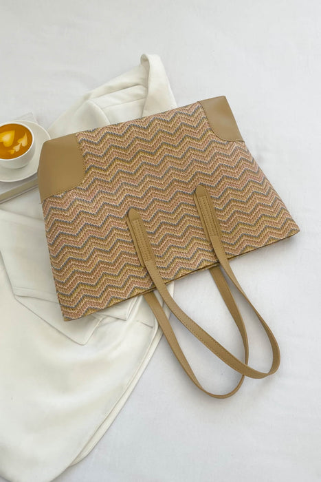 Chevron Straw Tote Bag