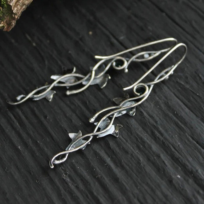 Ivy Leaf Alloy Dangle Earrings