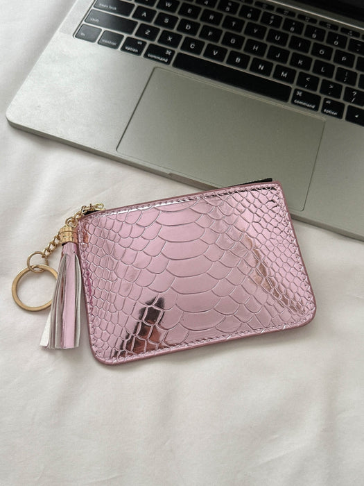 PU Leather Tassel Trim Card Case