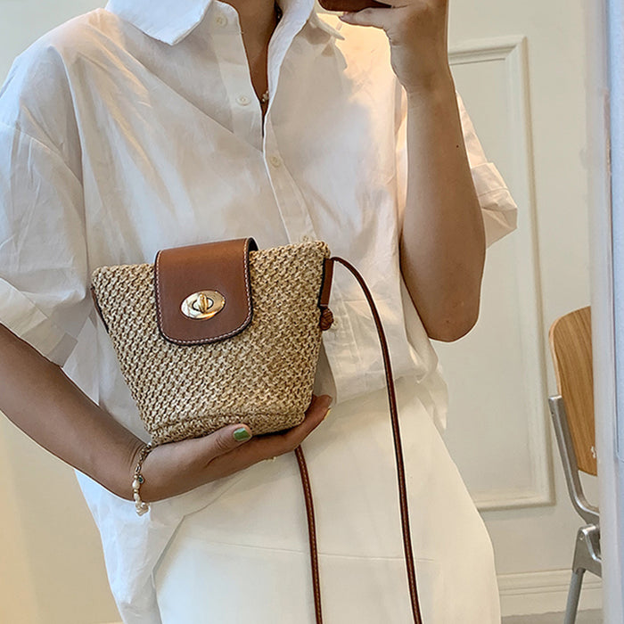 Straw Braided Crossbody Bag