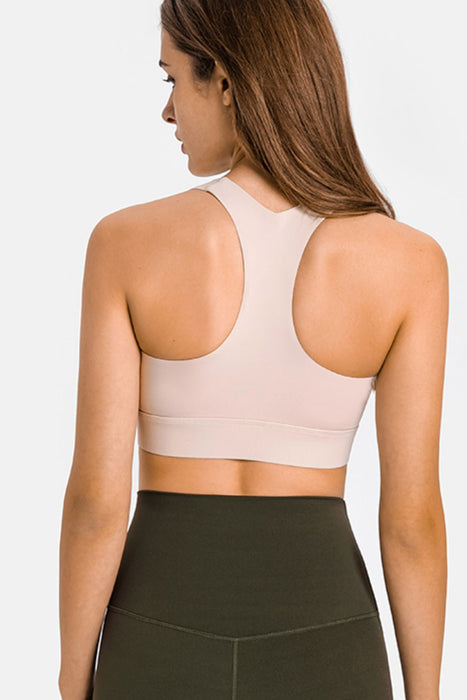 Millennia Zip Up Racerback Sports Bra