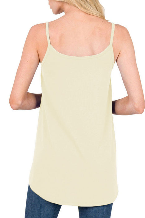 Full Size Spaghetti Strap V-Neck Flowy Tunic Cami