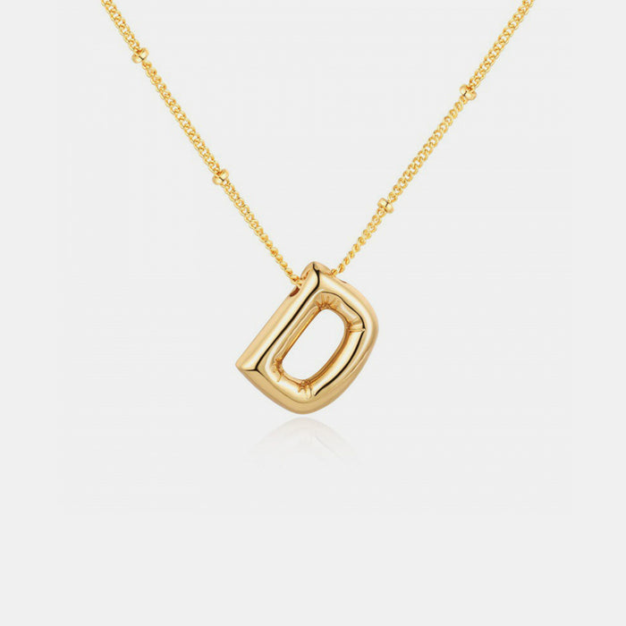 Gold-Plated Bubble Initial Necklace