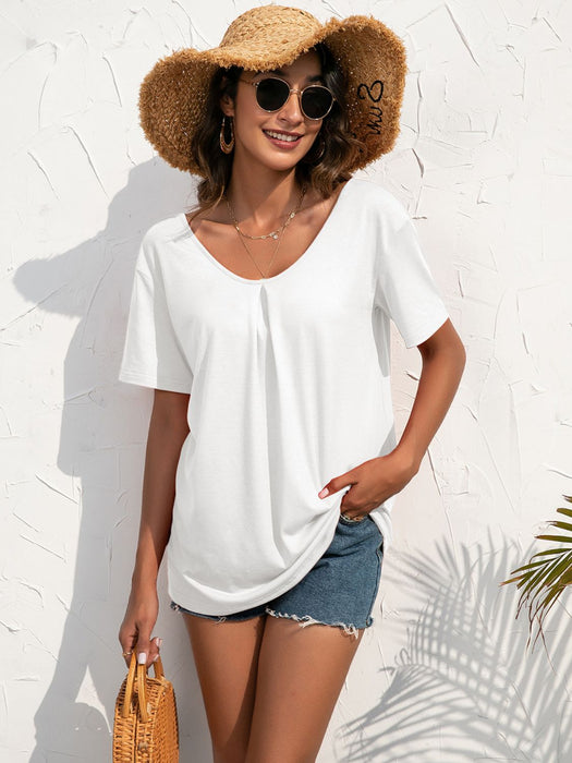 Ivy Lane Lace Trim Short Sleeve Top