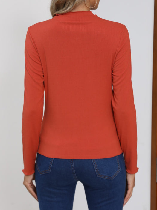 Mock Neck Long Sleeve T-Shirt