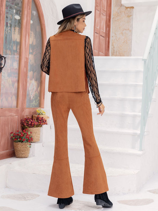 Fringe Vest and Flare Pants Set