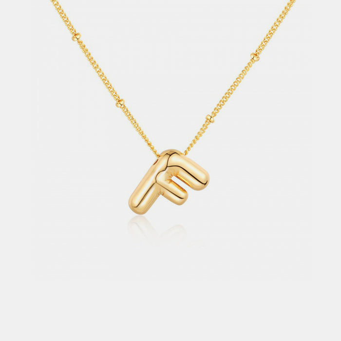 Gold-Plated Bubble Initial Necklace