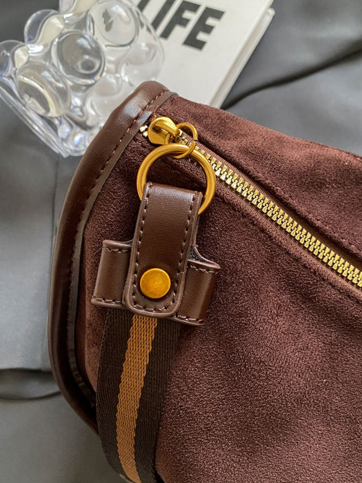 Suede Adjustable Strap Shoulder Bag