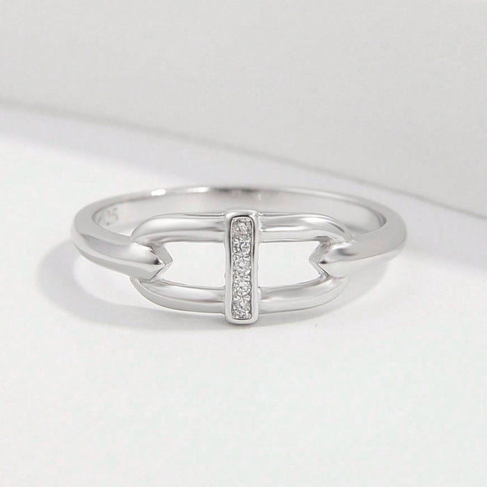 925 Sterling Silver Inlaid Zircon Ring