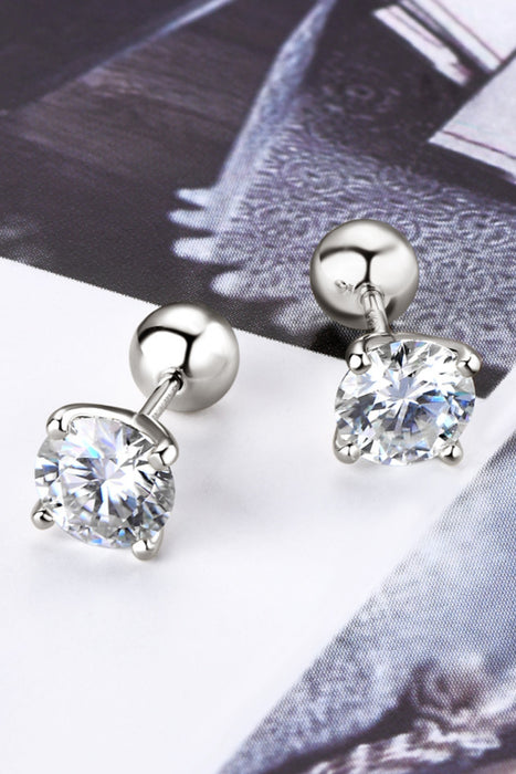 2 Carat Moissanite 925 Sterling Silver Stud Earrings