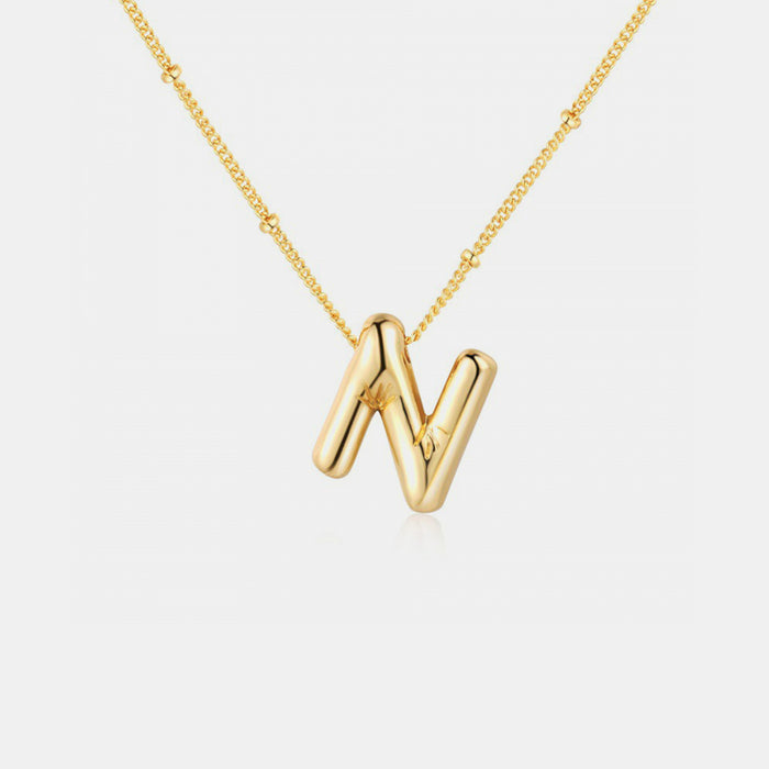 Gold-Plated Bubble Initial Necklace