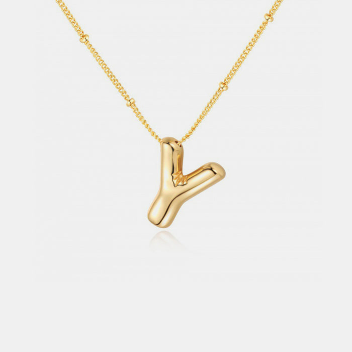 Gold-Plated Bubble Initial Necklace