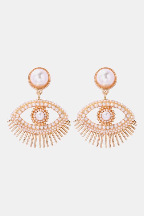 Evil Eye Shape Rhinestone Zinc Alloy Synthetic Dangle Earrings