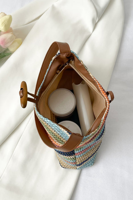 Adored Multicolored Straw Shoulder Bag