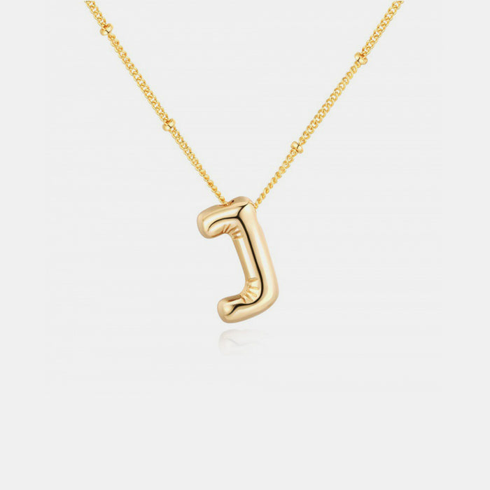 Gold-Plated Bubble Initial Necklace