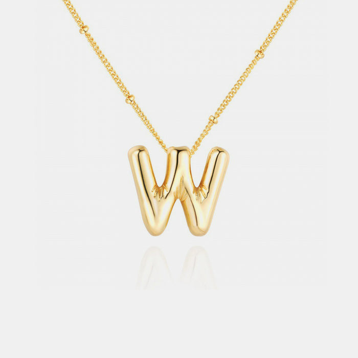 Gold-Plated Bubble Initial Necklace