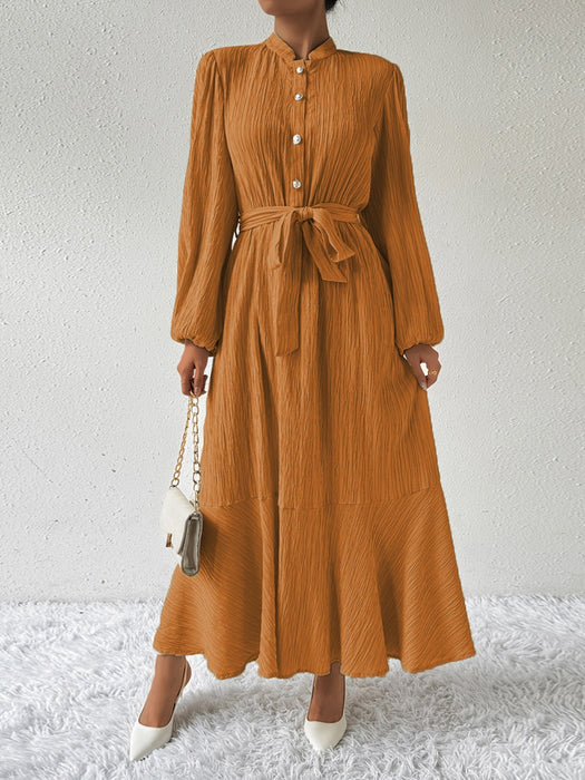 Honey Tie Waist Long Sleeve Dress