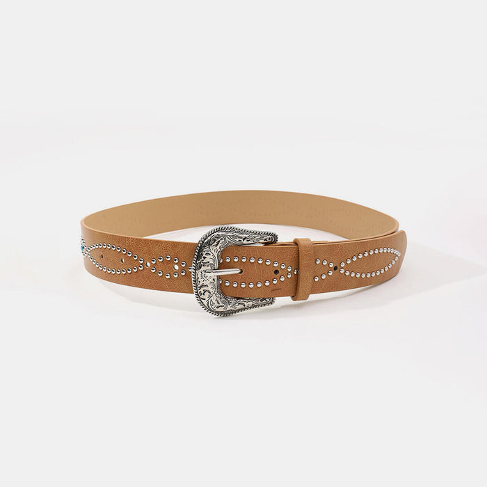 PU Leather Rhinestone Belt