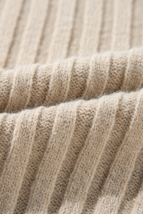 Cable-Knit Color Block Round Neck Sweater