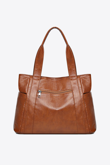 Tied PU Leather Handbag