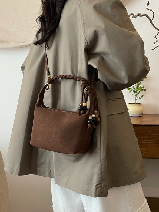 Suede Adjustable Strap Shoulder Bag