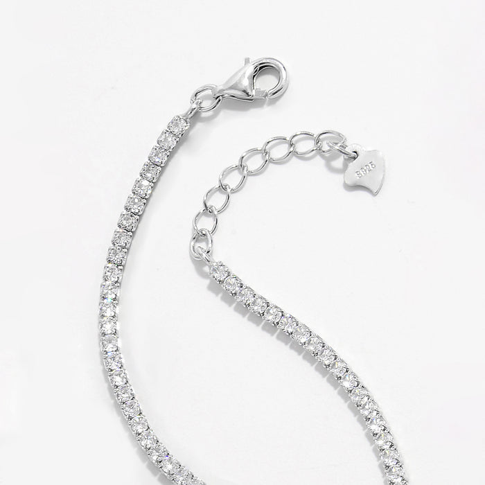 925 Sterling Silver Inlaid Zircon Bracelet