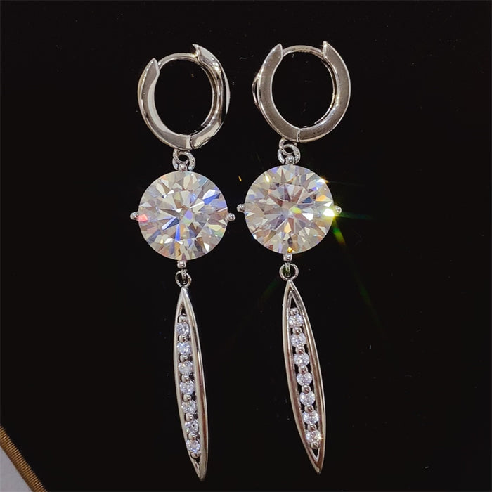 10 Carat Moissanite 925 Sterling Silver Earrings