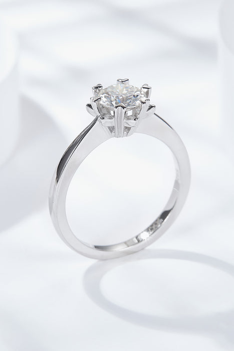 925 Sterling Silver Solitaire Moissanite Ring