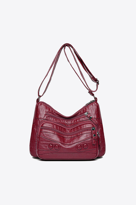 PU Leather Adjustable Strap Shoulder Bag