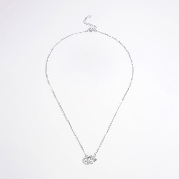 925 Sterling Silver Inlaid Zircon Heart Necklace