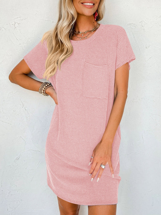 Lovelet Round Neck Short Sleeve Mini Dress