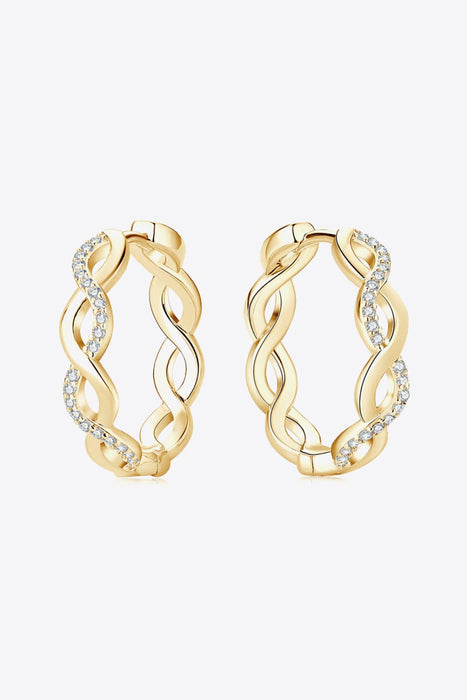 Moissanite Crisscross Hoop Earrings