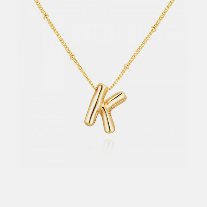 Gold-Plated Bubble Initial Necklace