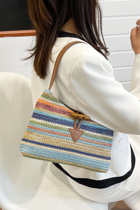 Adored Multicolored Straw Shoulder Bag