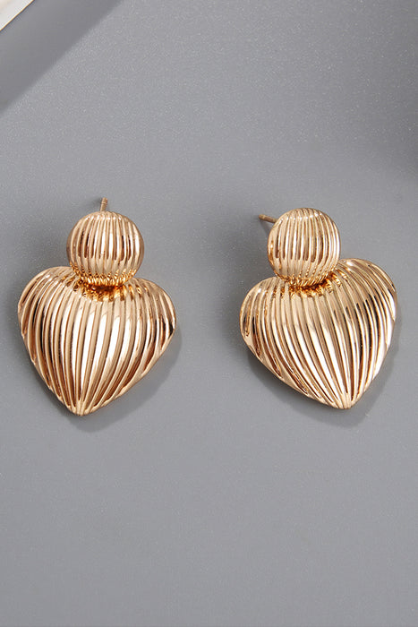 Zinc Alloy Ribbed Earrings